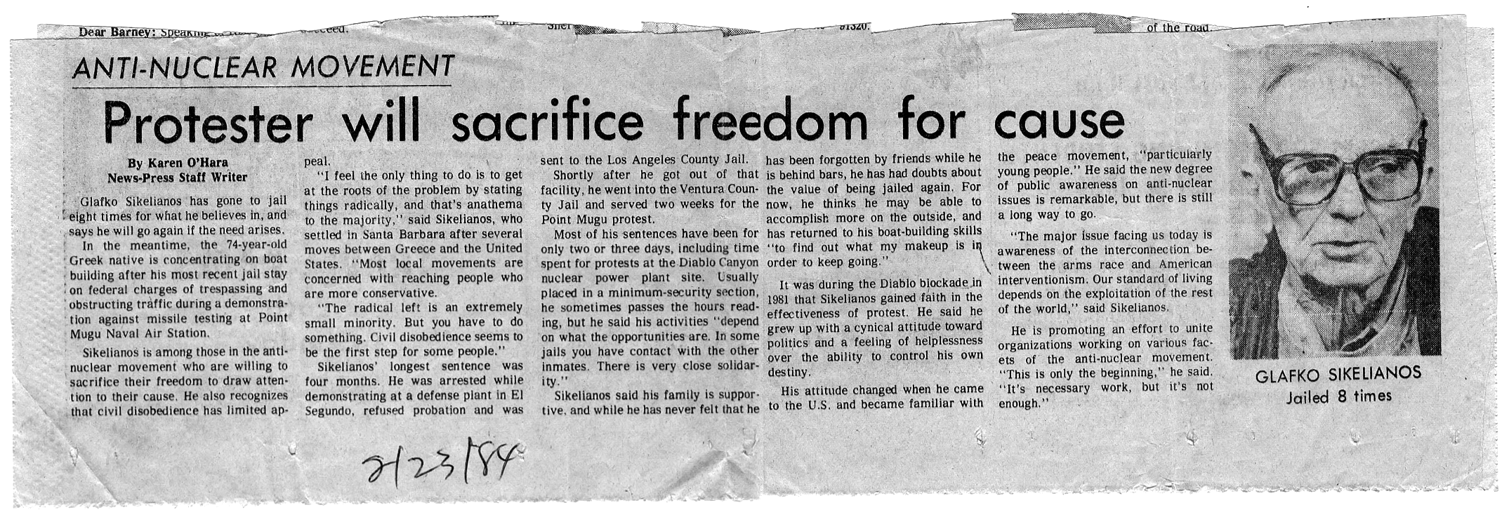 Glafkos 1984 News Article
