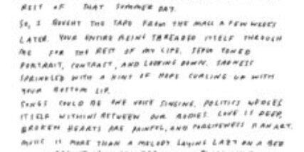 Handwritten fan letter to Tracy Chapman